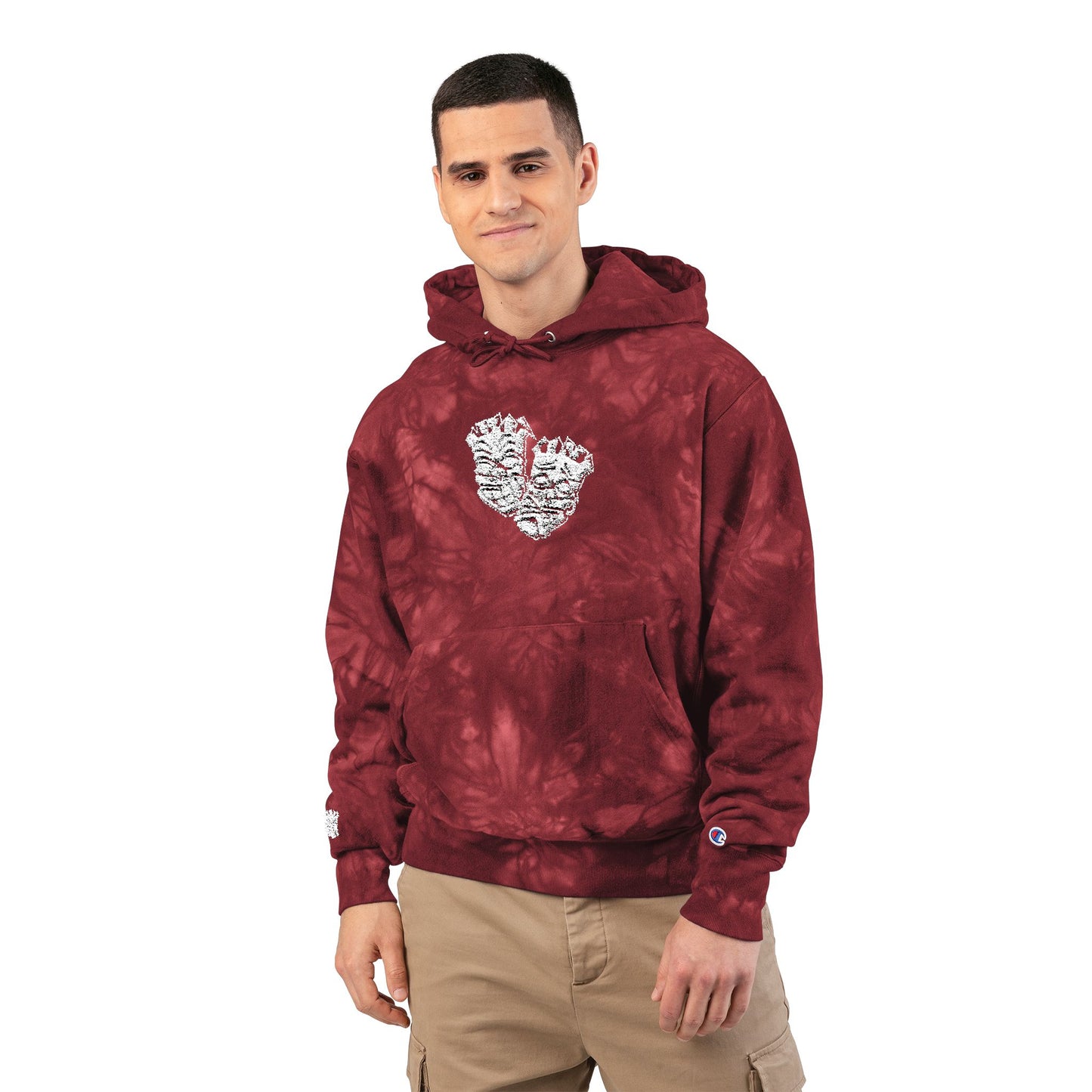 Now & Later Tiki Heads Embroidered Tie-Dye Hoodie