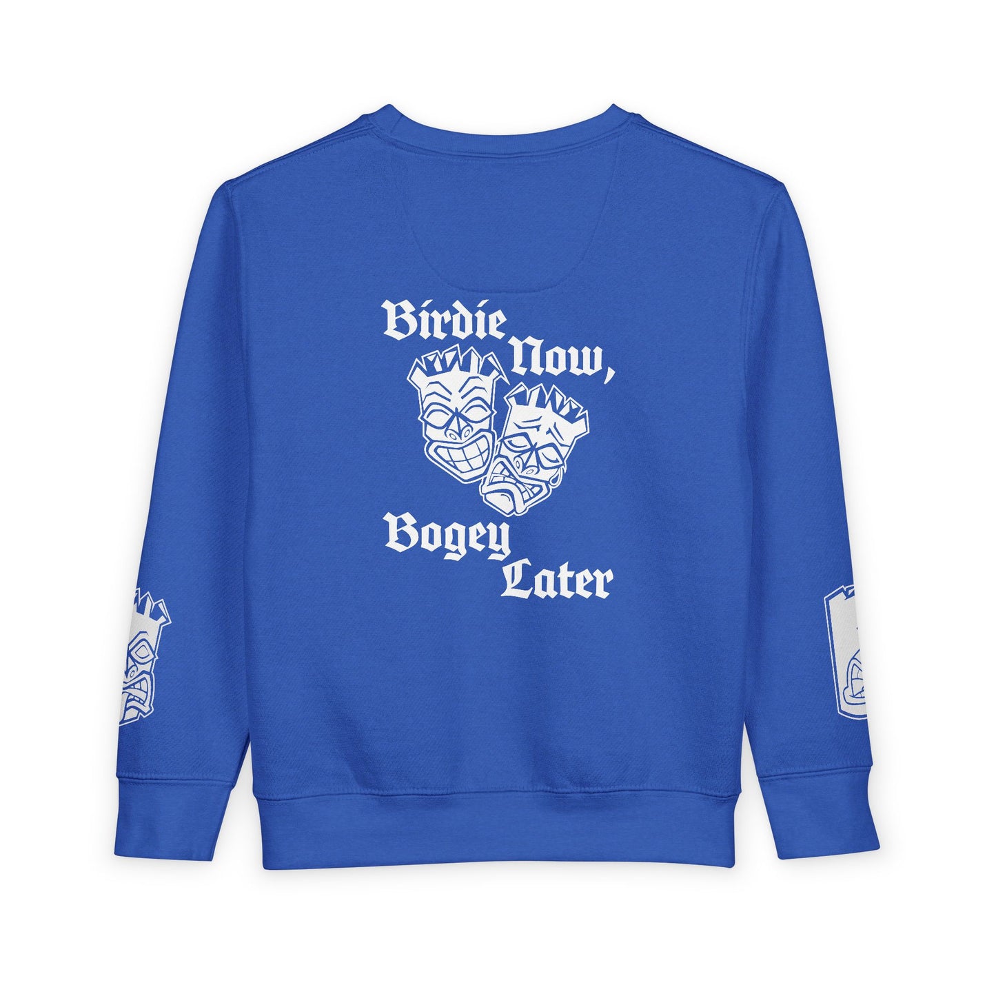 “Birdie Now, Bogey Later” Tiki Golf Toddler Crewneck