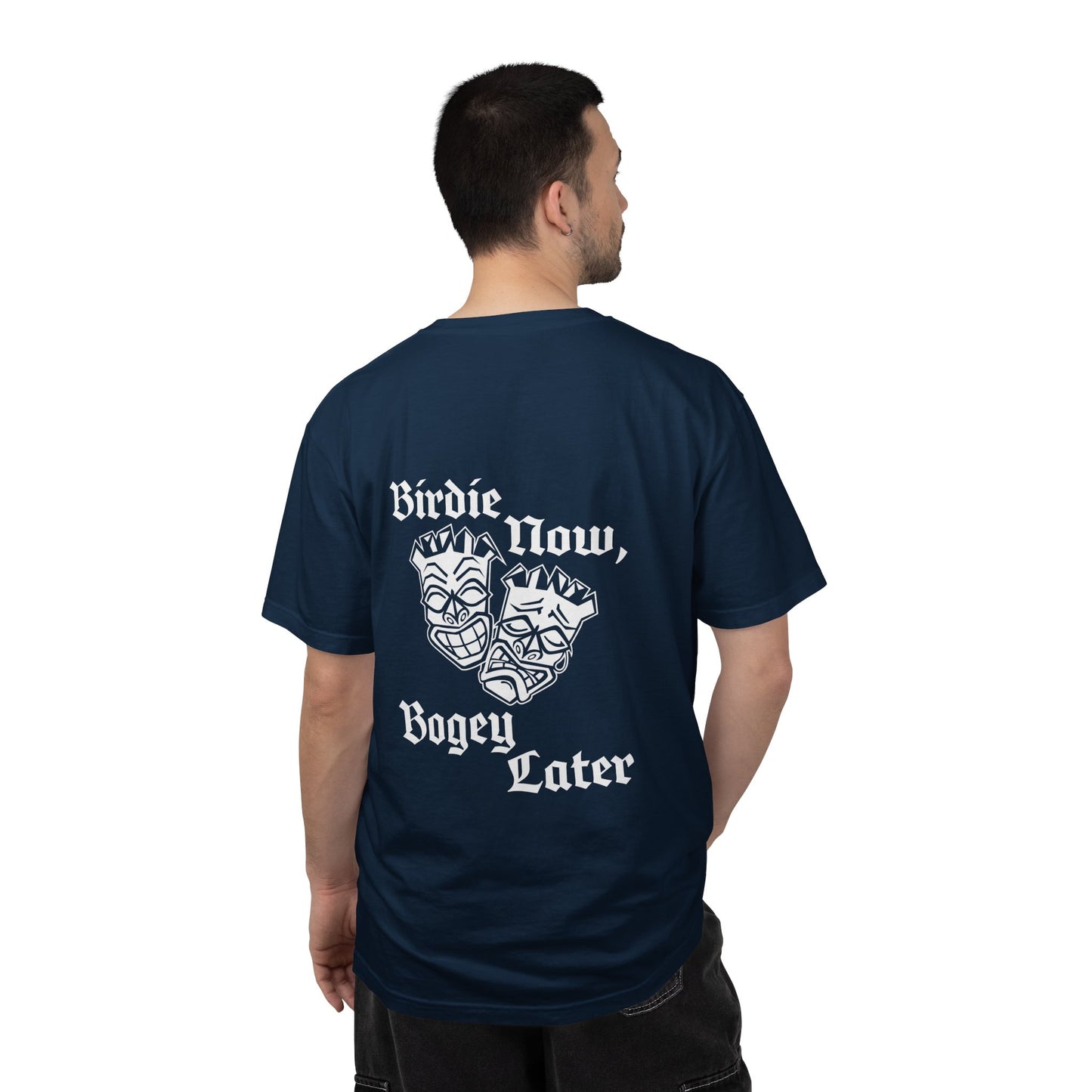 "Birdie Now, Bogey Later" Tiki Golf Graphic Tee