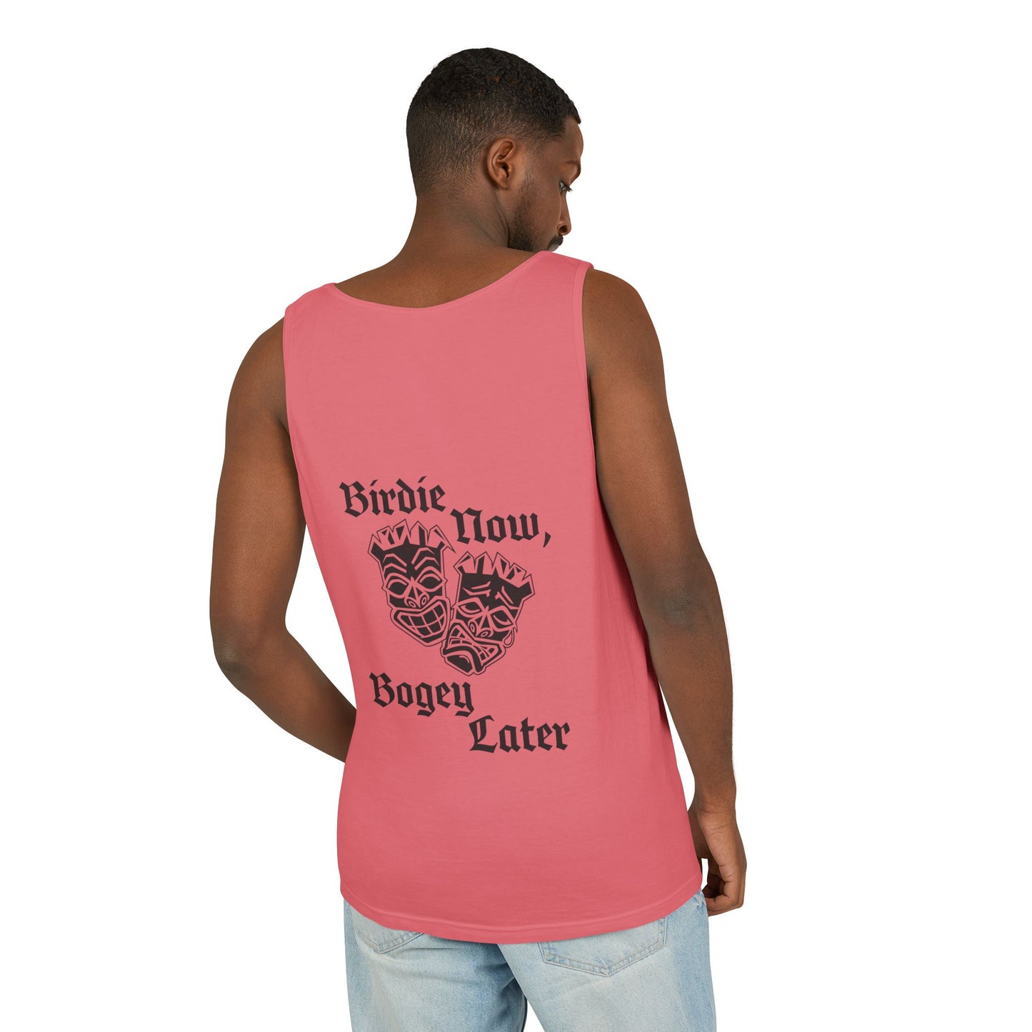 "Birdie Now, Bogey Later" Tiki Golf Tank Top