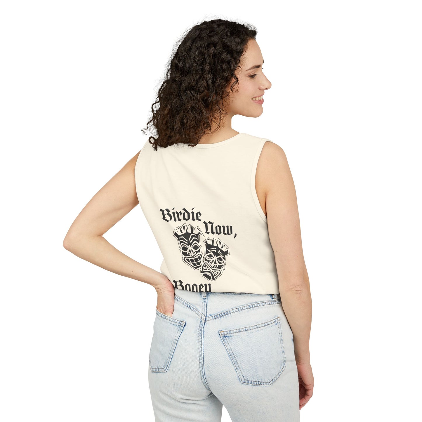 "Birdie Now, Bogey Later" Tiki Golf Tank Top