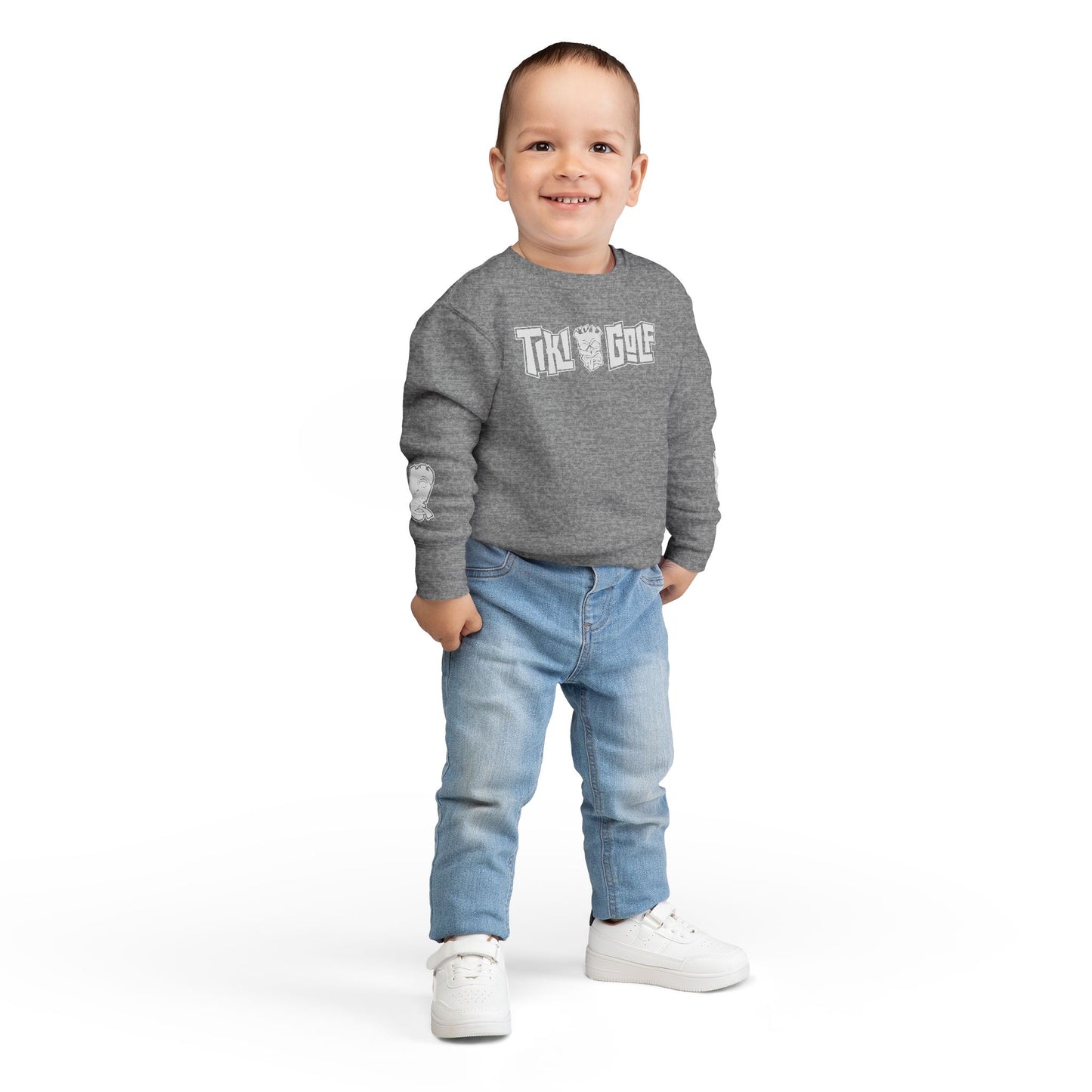 “Birdie Now, Bogey Later” Tiki Golf Toddler Crewneck