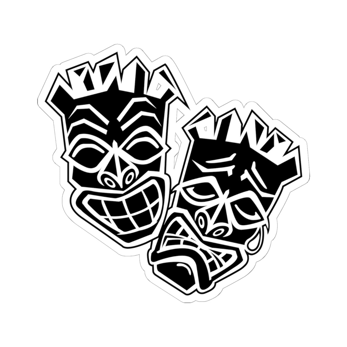 Now & Later Tiki Heads Decal