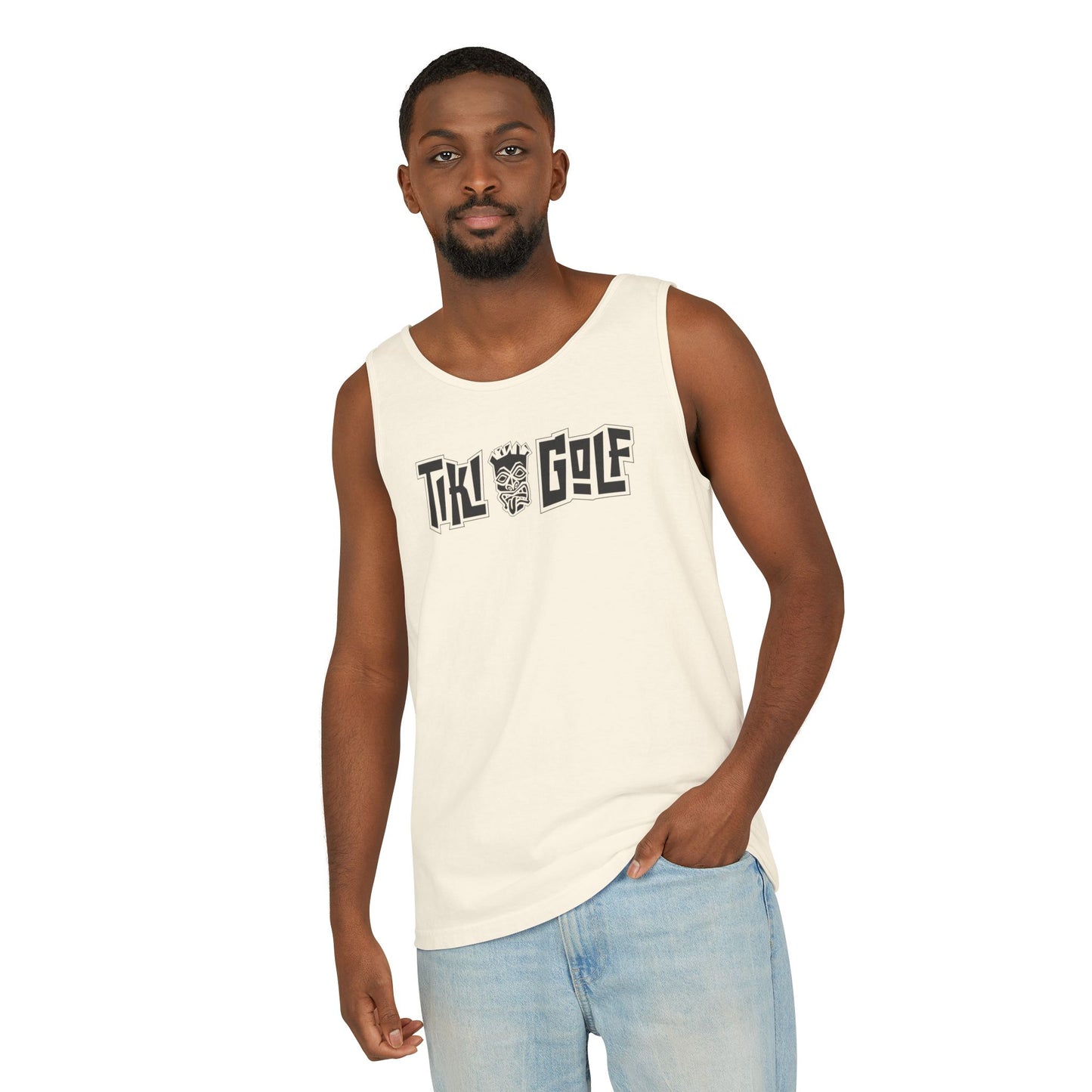 "Birdie Now, Bogey Later" Tiki Golf Tank Top