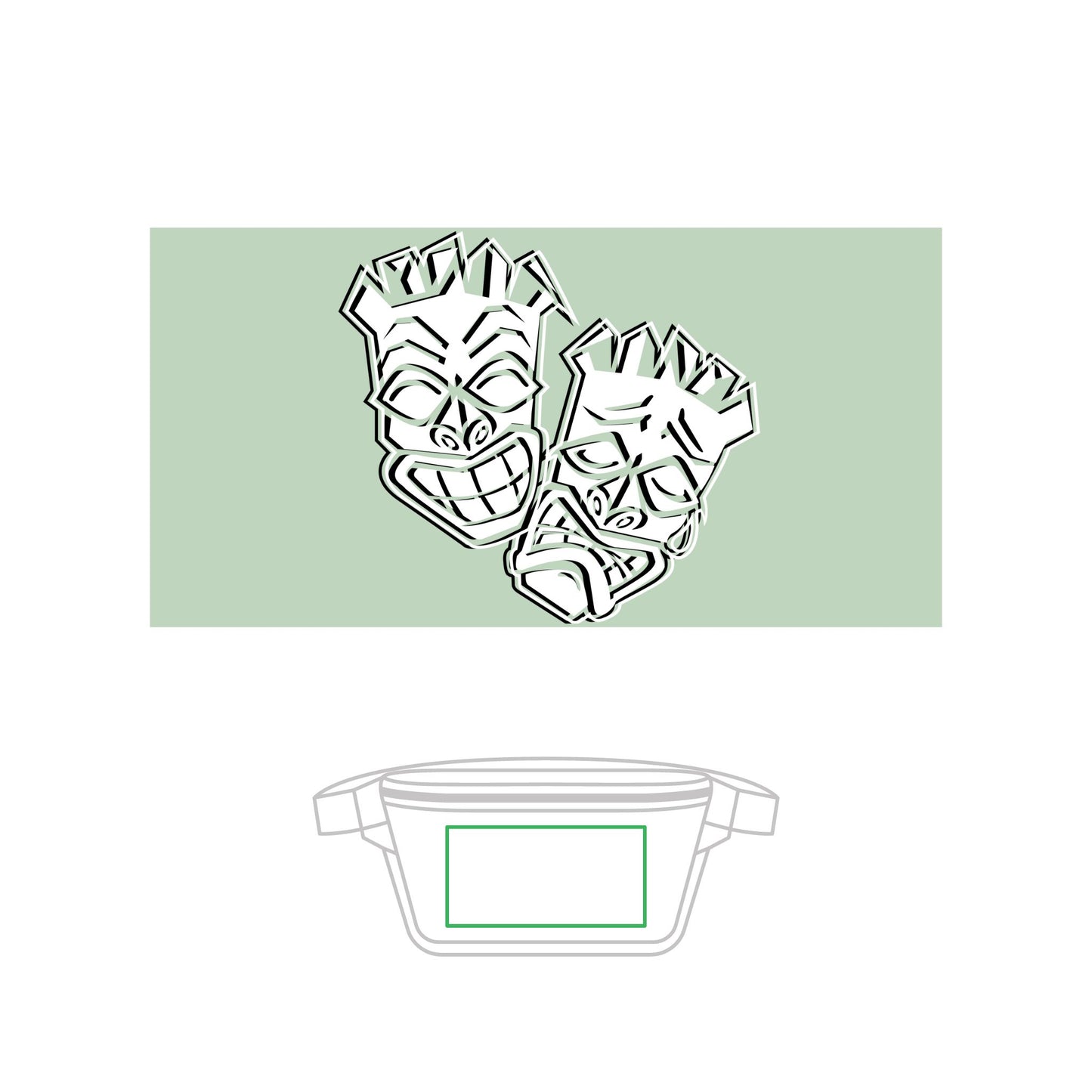 Now & Later Tiki Heads Transparent Fanny Pack