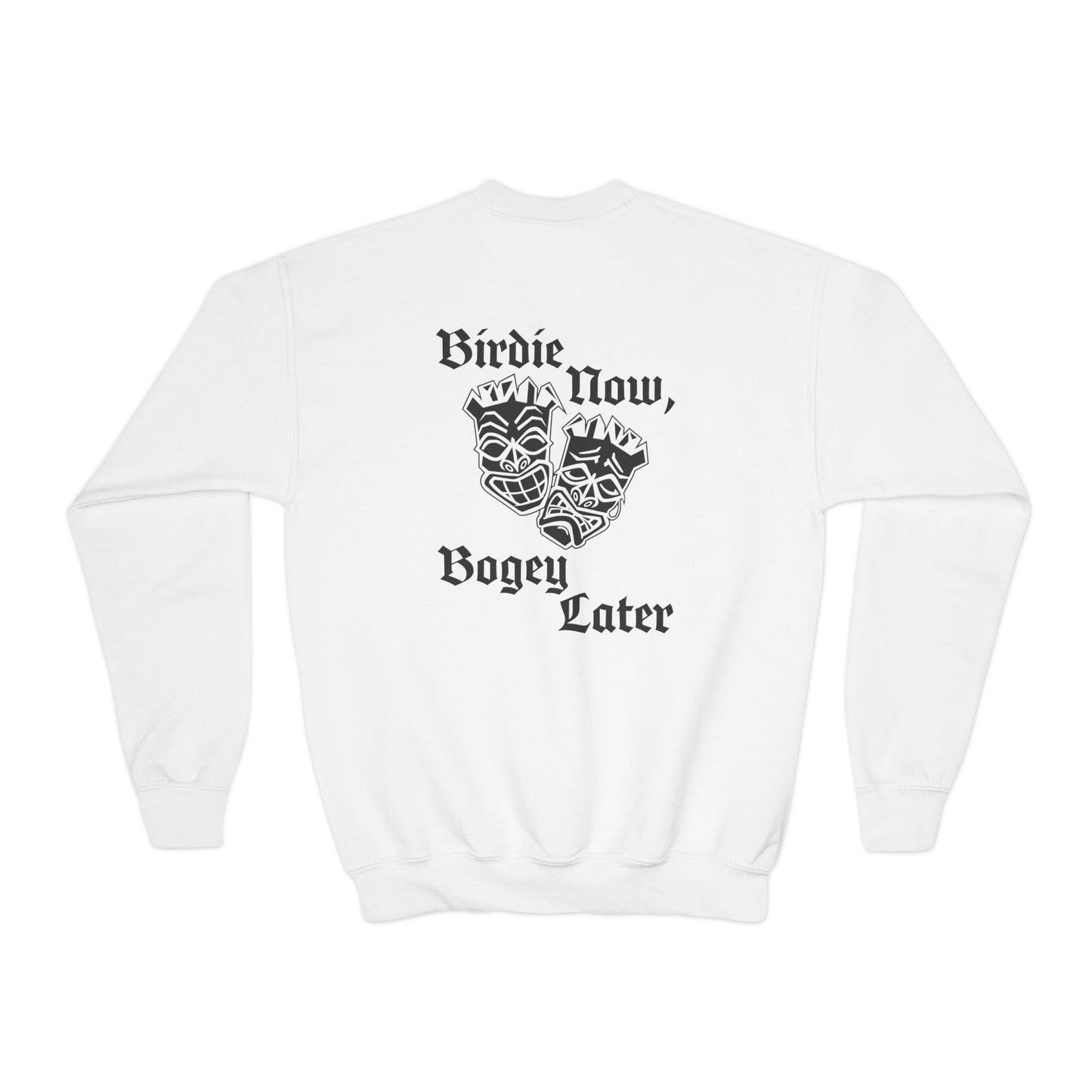 "Birdie Now, Bogey Later" Kids Crewneck Sweatshirt