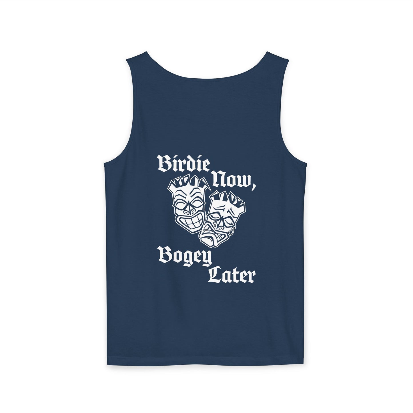 "Birdie Now, Bogey Later" Tiki Golf Tank Top