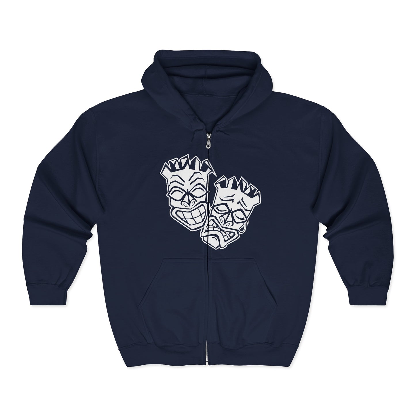 Now & Later Big Face Tiki Heads Zip Hoodie