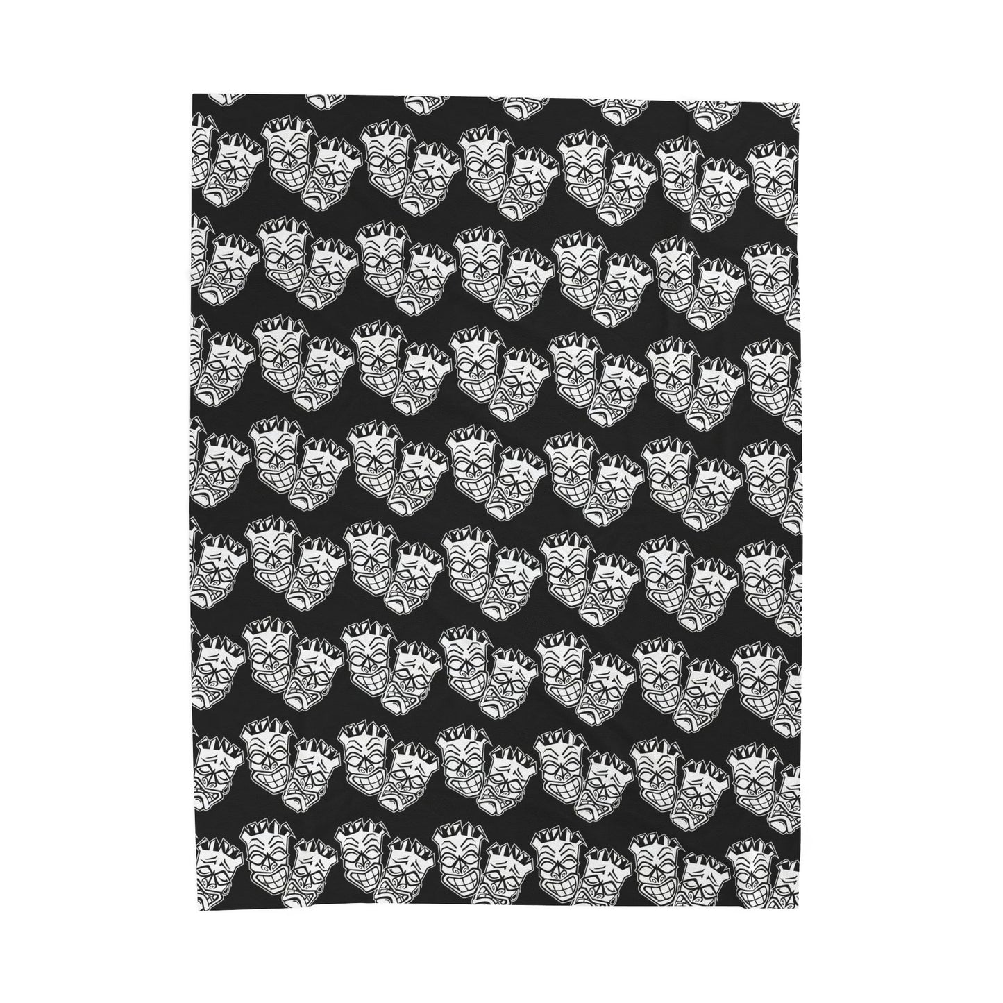 Now & Later Tiki Heads Plush Throw