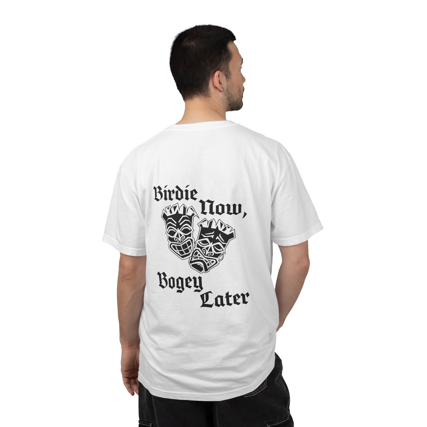 "Birdie Now, Bogey Later" Tiki Golf Graphic Tee