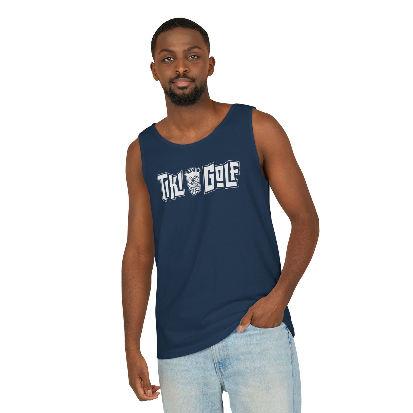 "Birdie Now, Bogey Later" Tiki Golf Tank Top