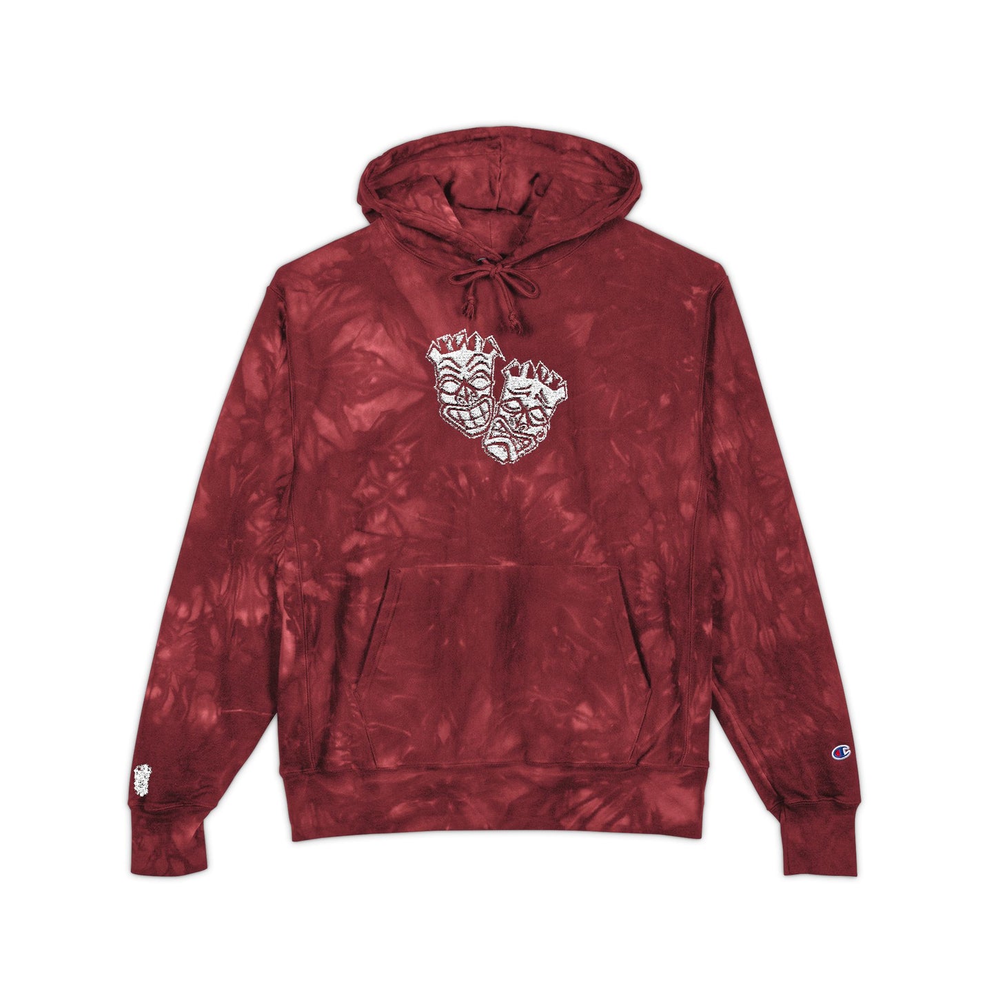 Now & Later Tiki Heads Embroidered Tie-Dye Hoodie