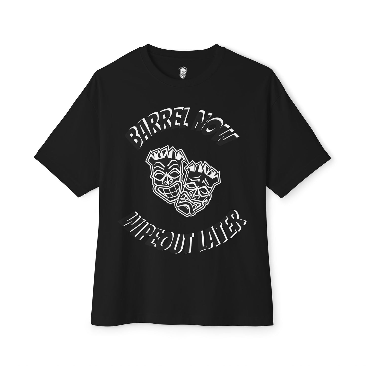 "Barrel Now, Wipeout Later" Tiki Heads Oversized T-Shirt