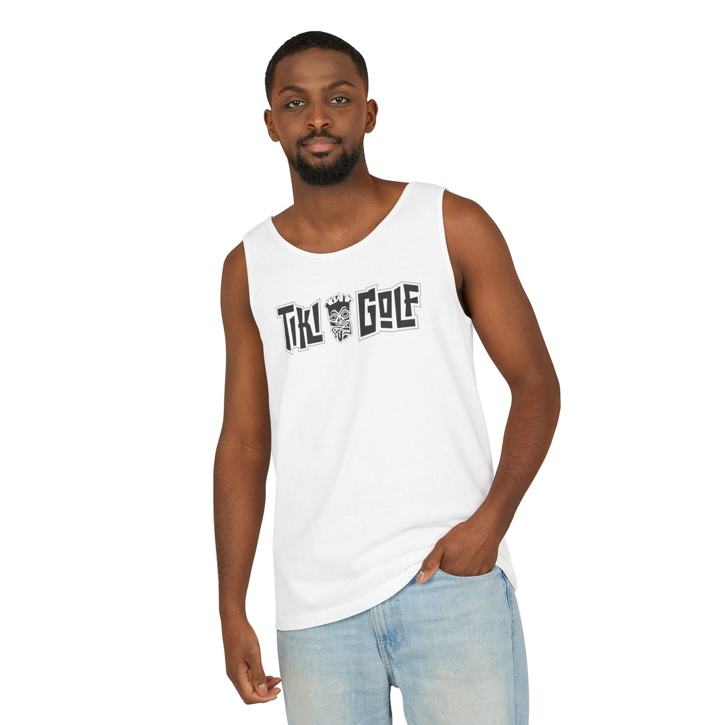 "Birdie Now, Bogey Later" Tiki Golf Tank Top