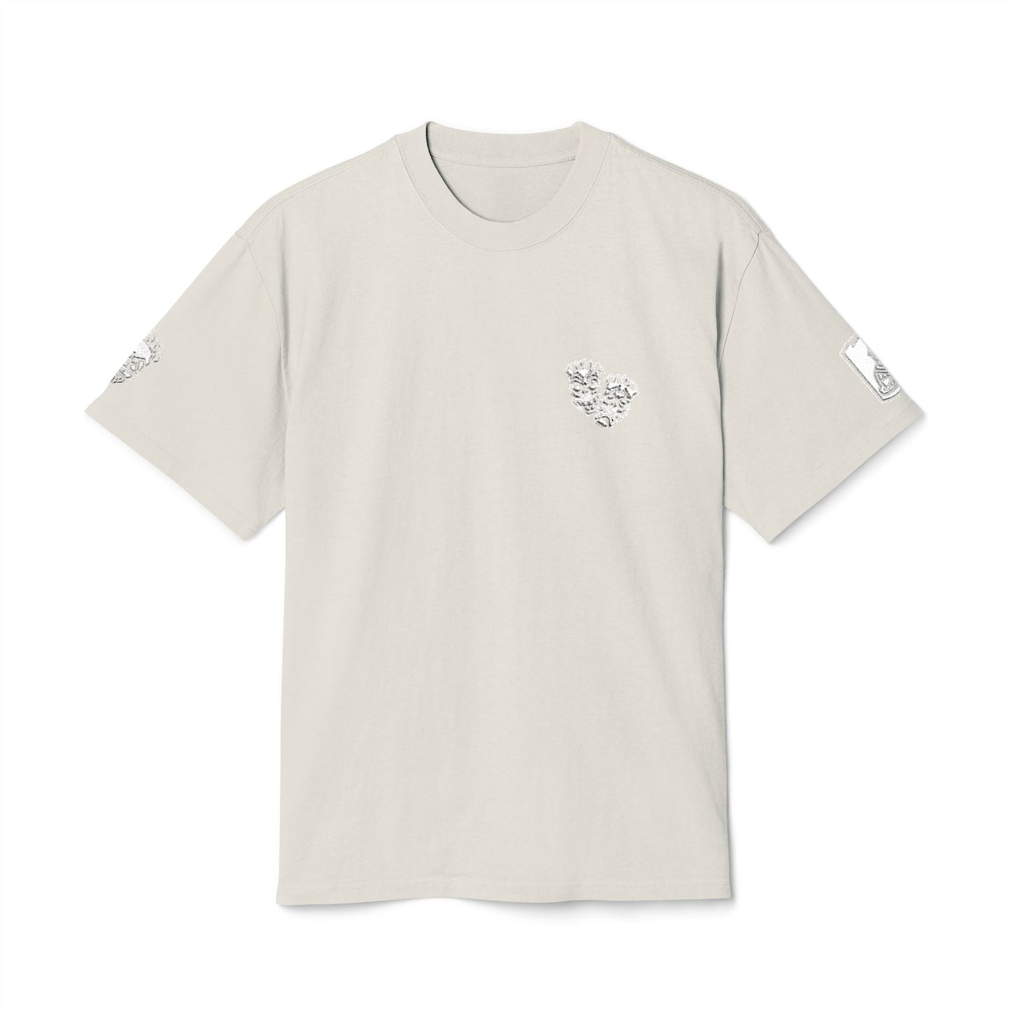 Now & Later Tiki Heads Embroidered Faded T-Shirt