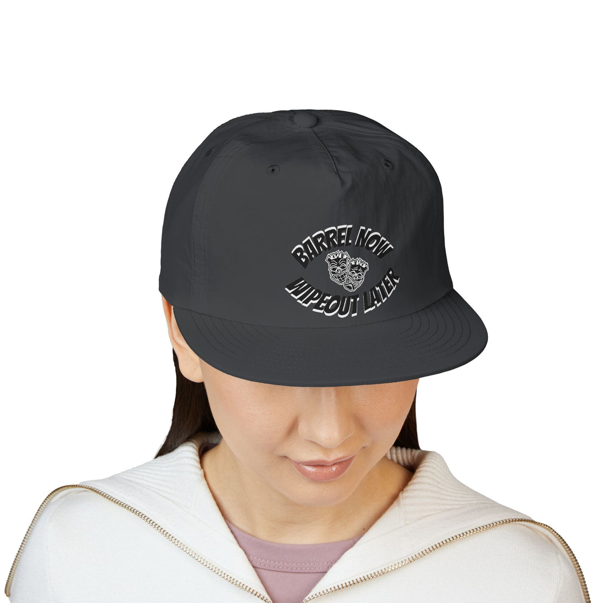 "Barrel Now, Wipeout Later" Tiki Surf Club Snapback