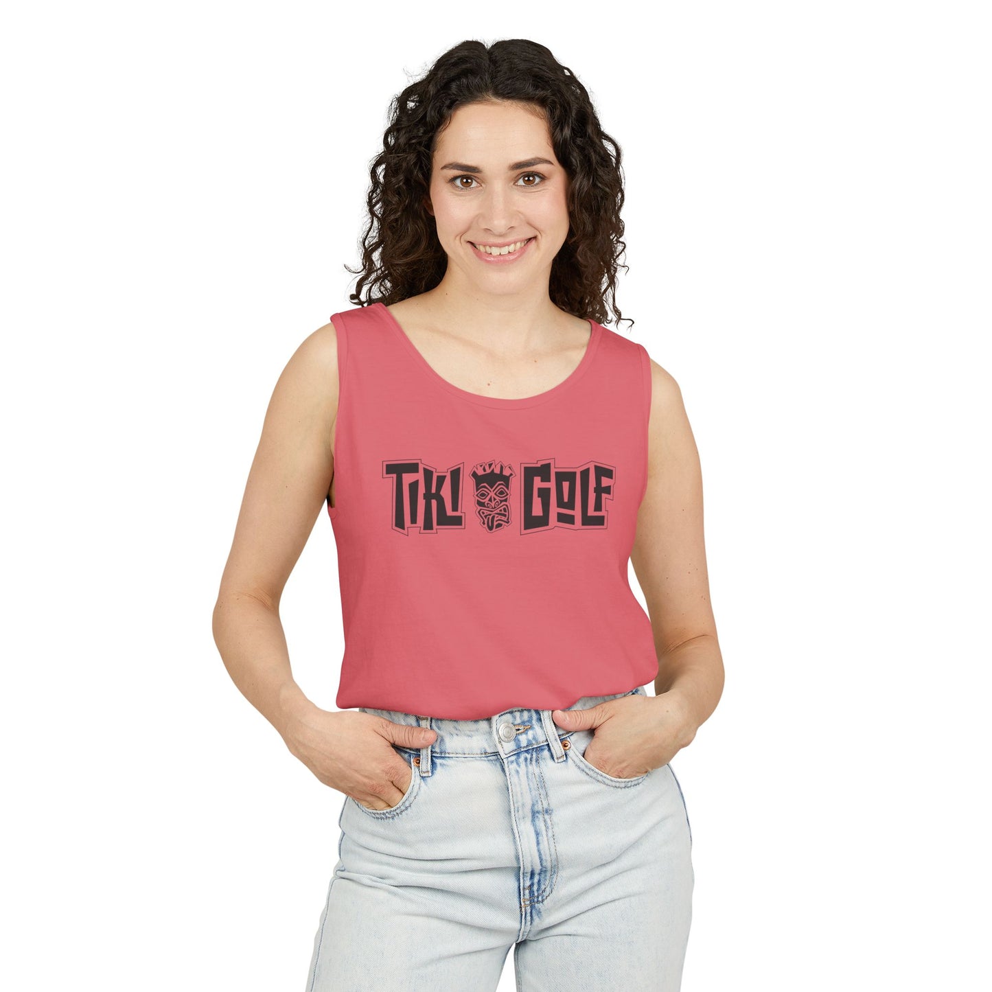 "Birdie Now, Bogey Later" Tiki Golf Tank Top