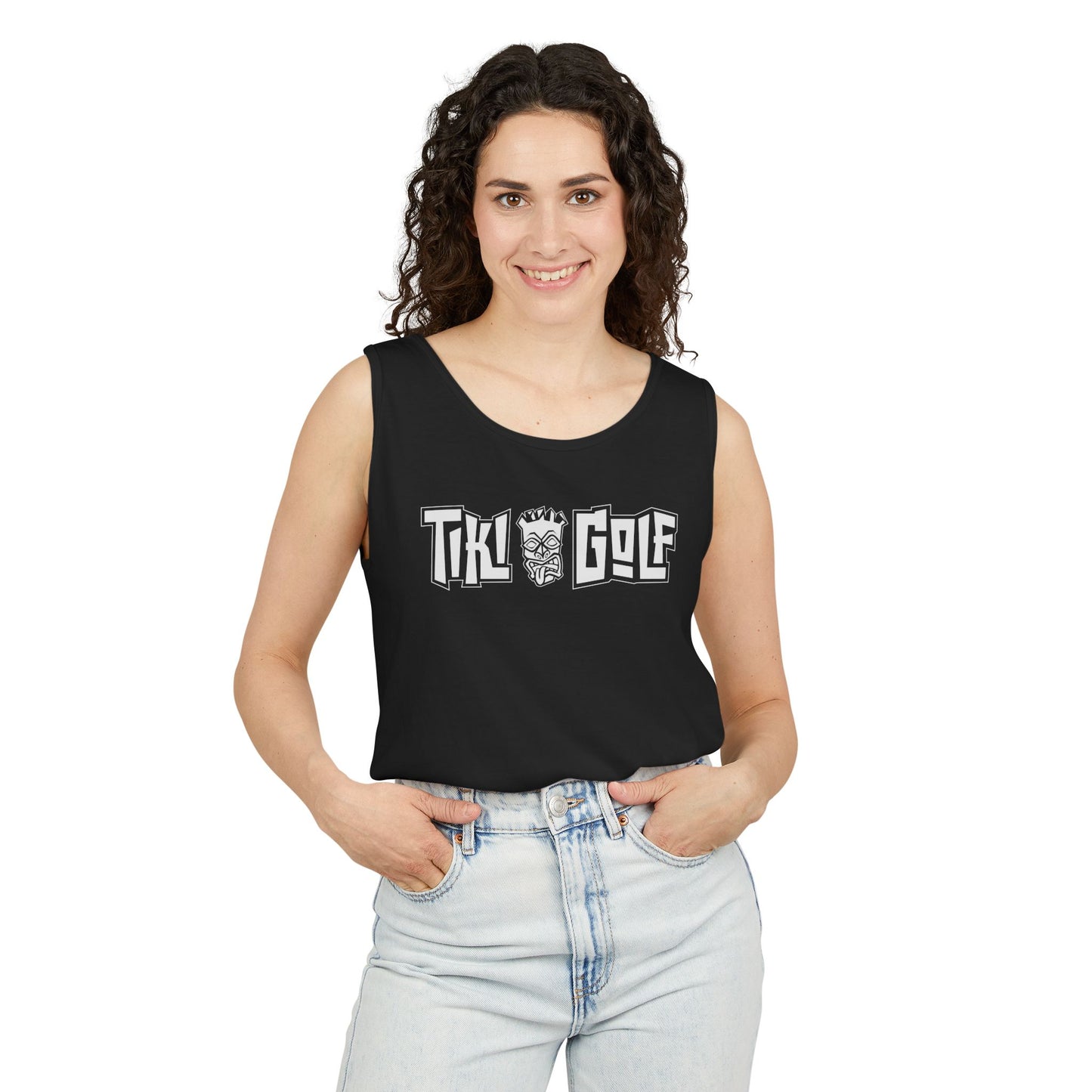 "Birdie Now, Bogey Later" Tiki Golf Tank Top