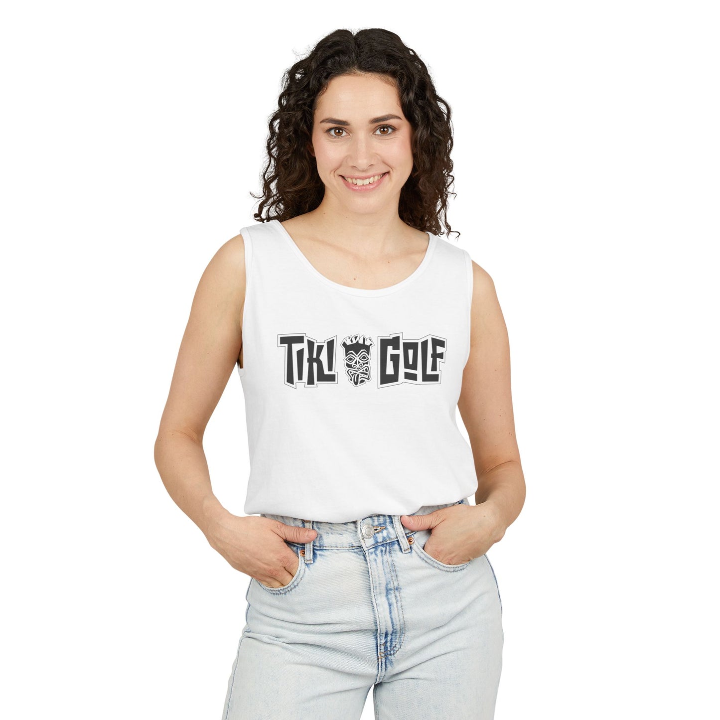"Birdie Now, Bogey Later" Tiki Golf Tank Top