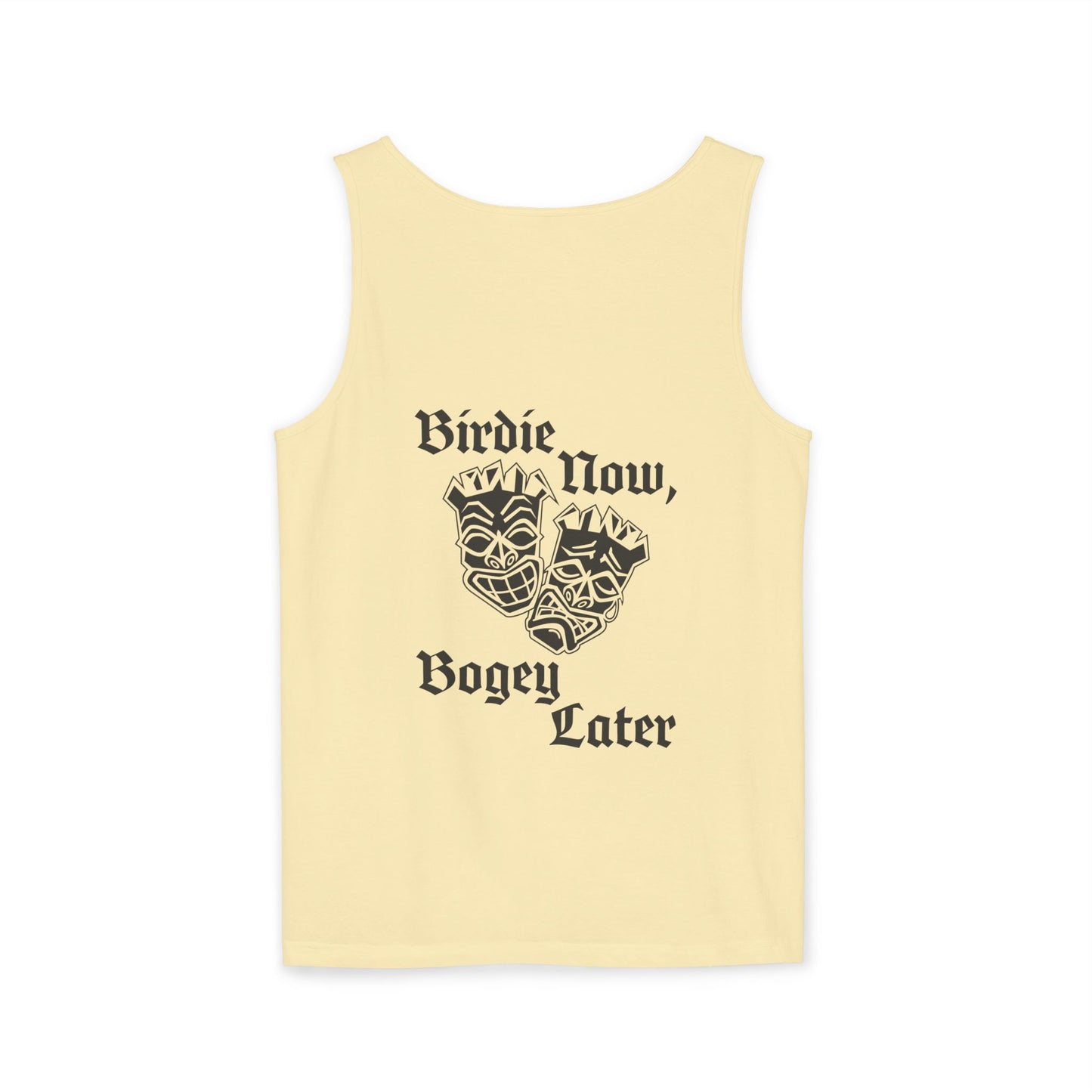 "Birdie Now, Bogey Later" Tiki Golf Tank Top