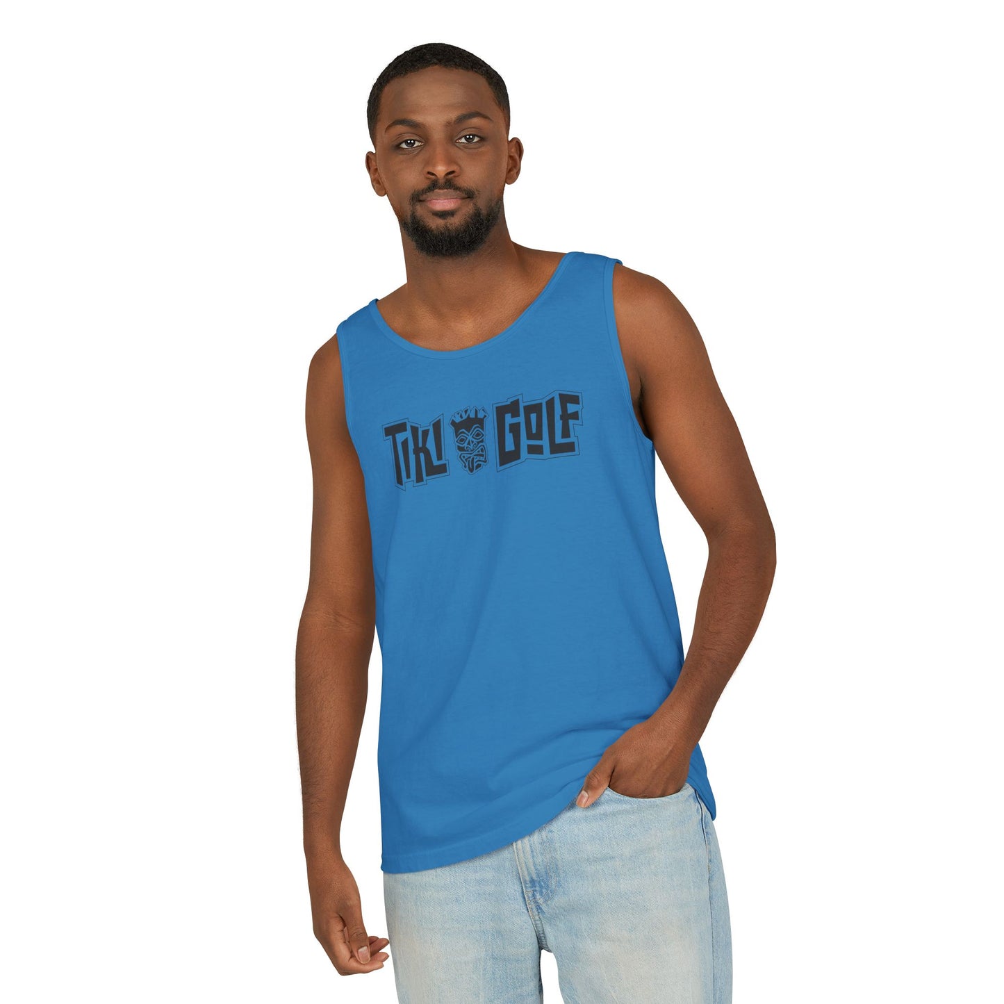 "Birdie Now, Bogey Later" Tiki Golf Tank Top