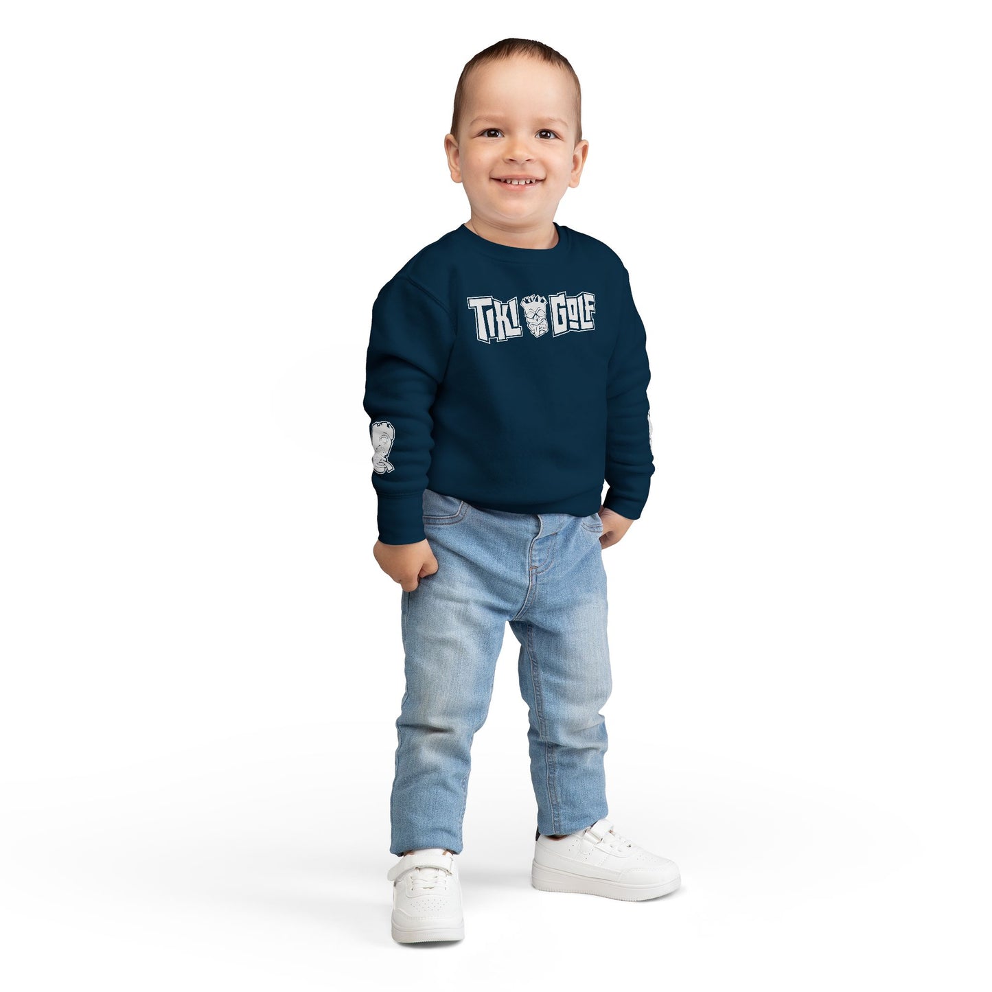 “Birdie Now, Bogey Later” Tiki Golf Toddler Crewneck