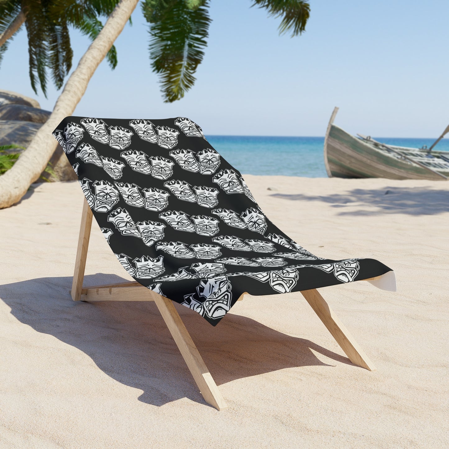 Now & Later Tiki Heads Beach Towel