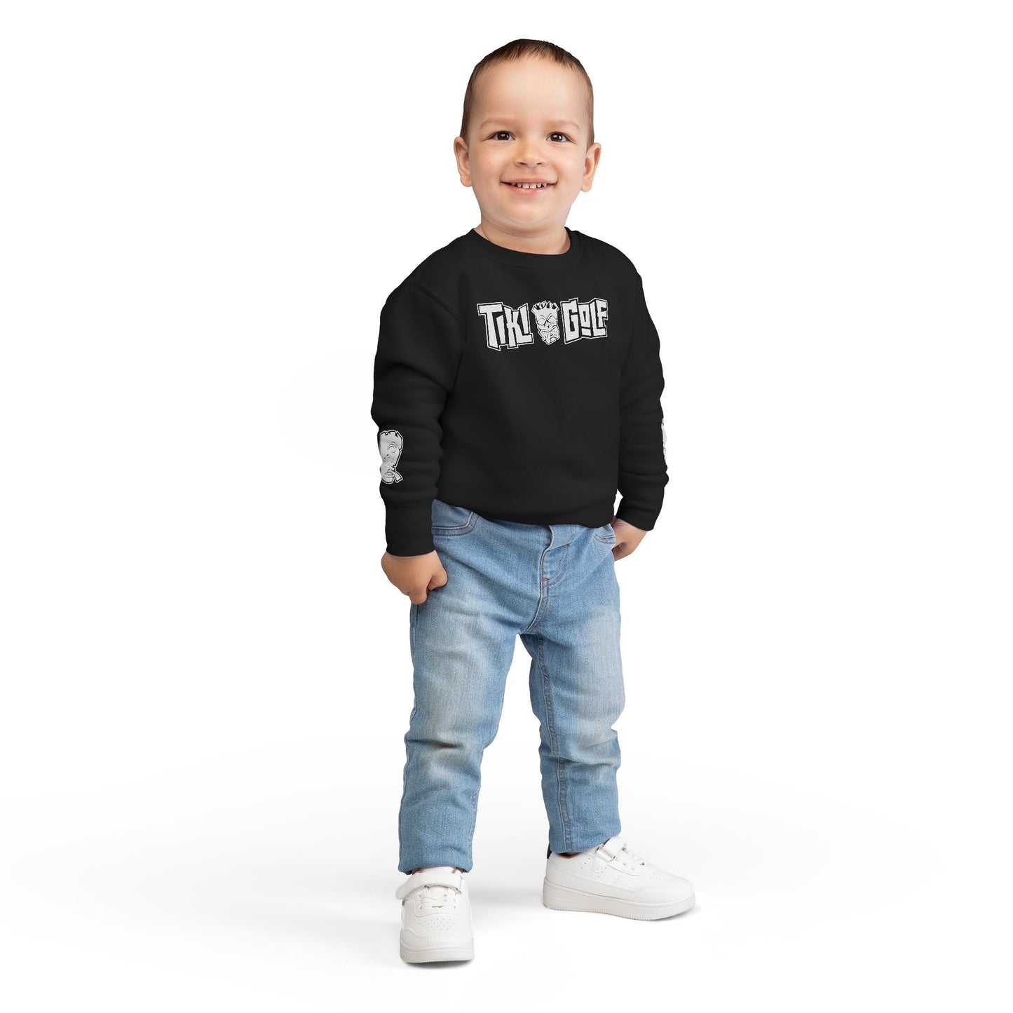 “Birdie Now, Bogey Later” Tiki Golf Toddler Crewneck