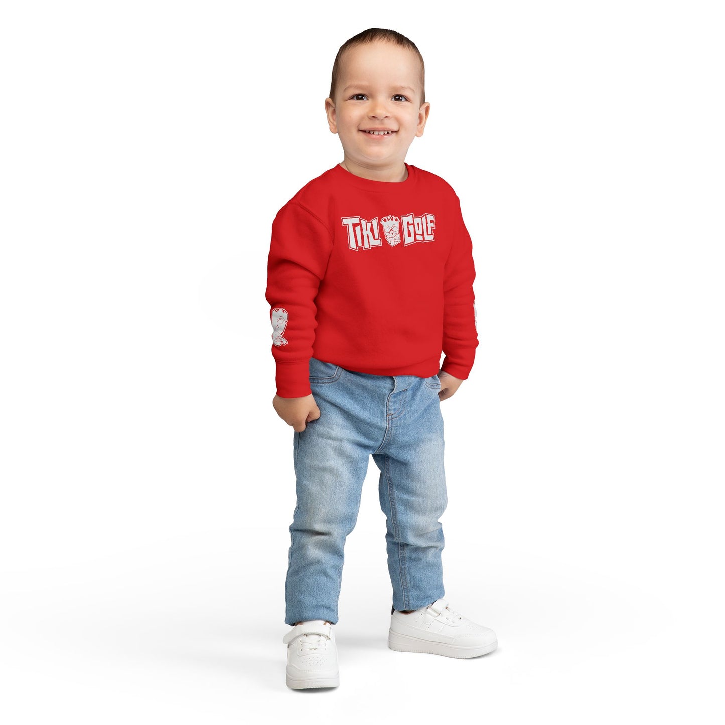 “Birdie Now, Bogey Later” Tiki Golf Toddler Crewneck