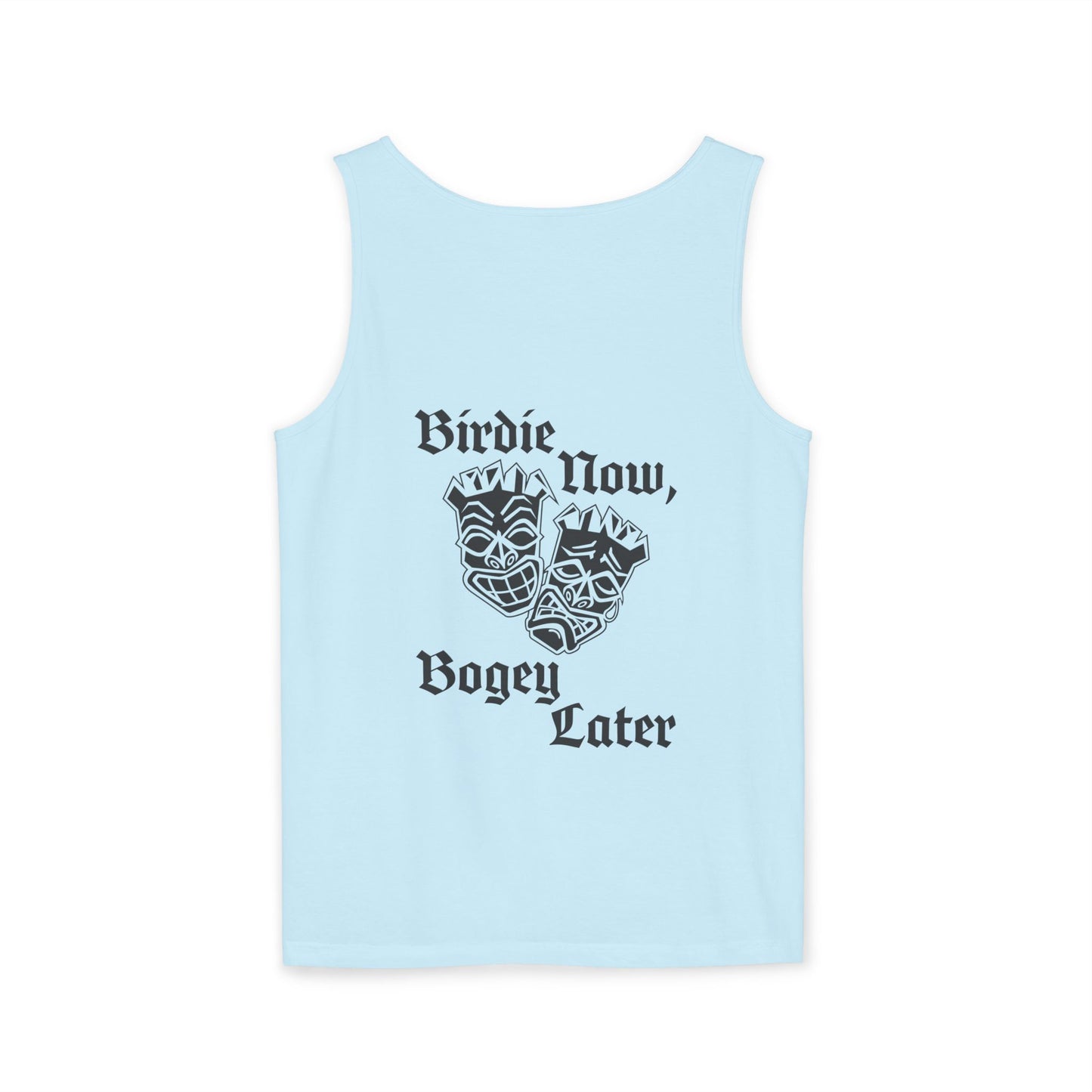 "Birdie Now, Bogey Later" Tiki Golf Tank Top