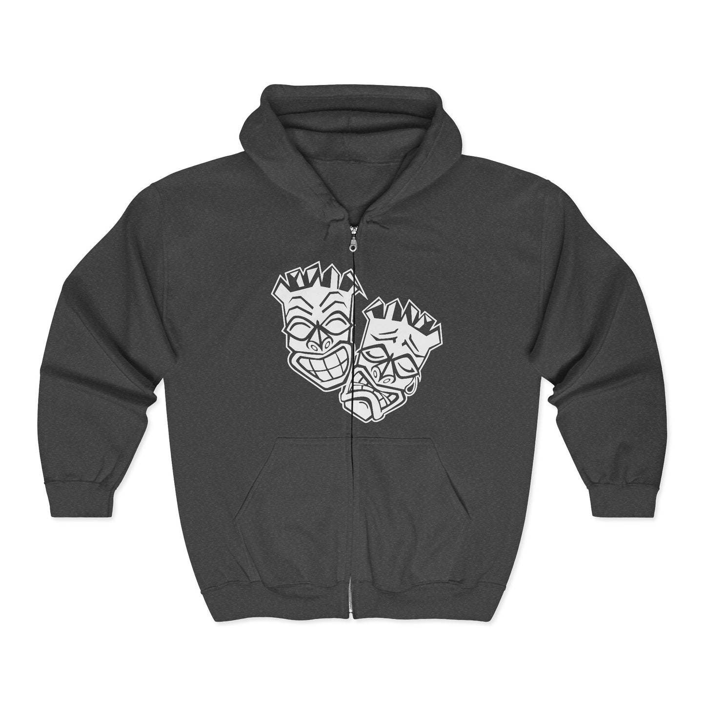 Now & Later Big Face Tiki Heads Zip Hoodie