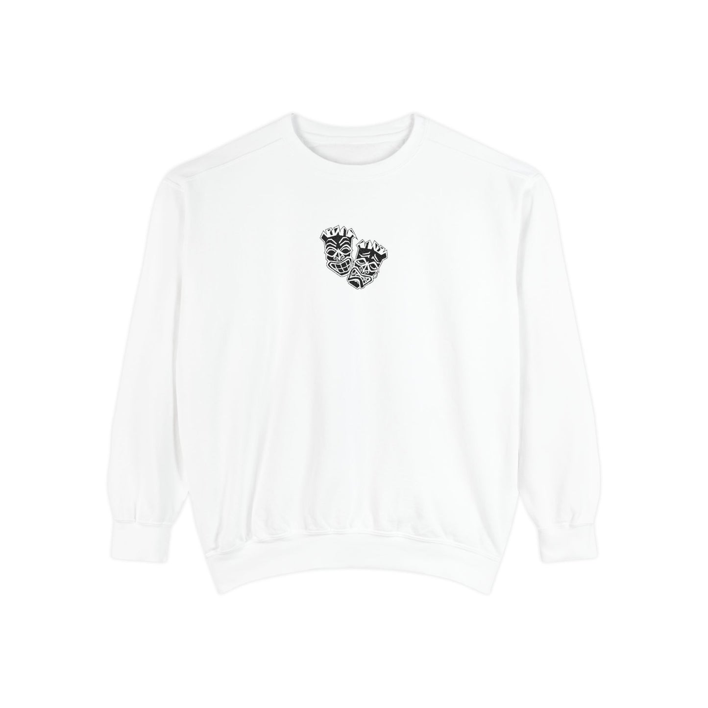 Now & Later Tiki Heads Embroidered Crewneck Sweatshirt