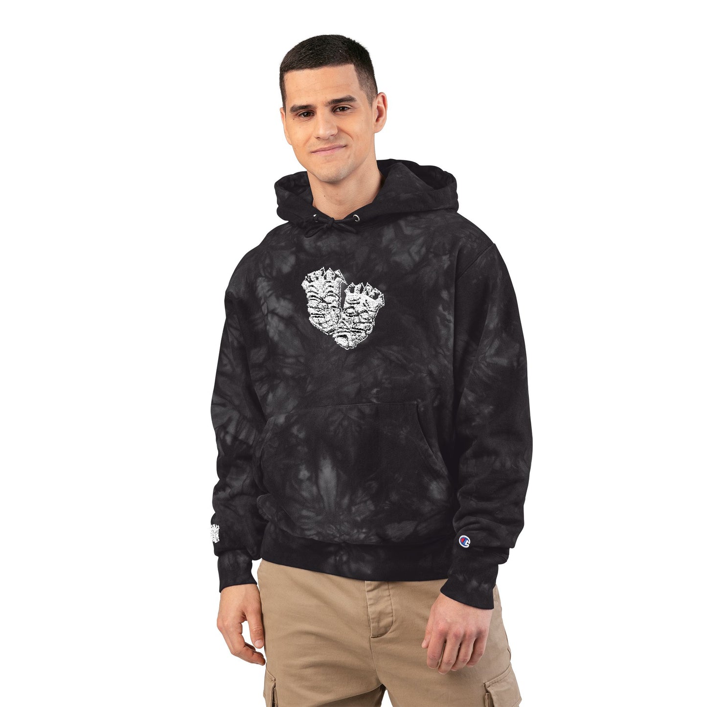 Now & Later Tiki Heads Embroidered Tie-Dye Hoodie
