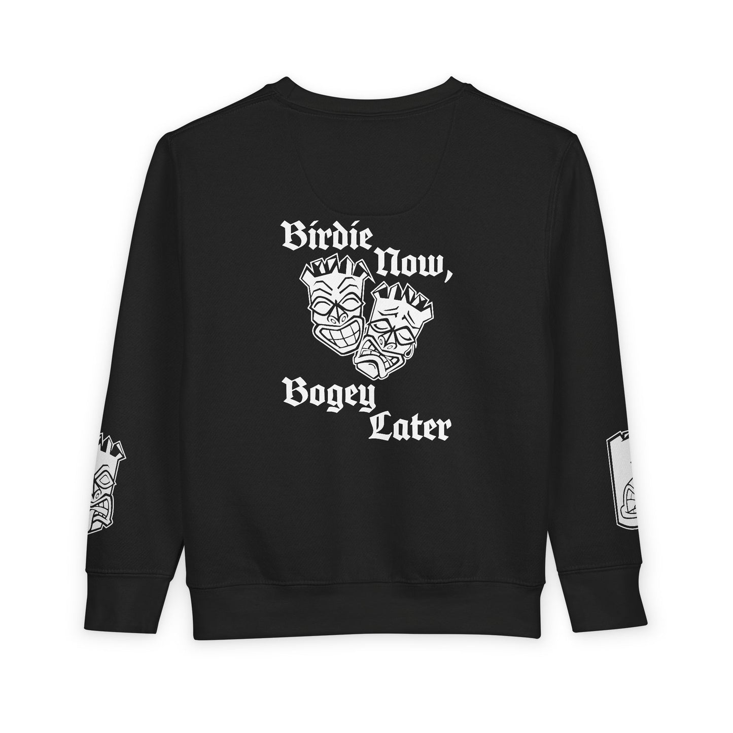 “Birdie Now, Bogey Later” Tiki Golf Toddler Crewneck