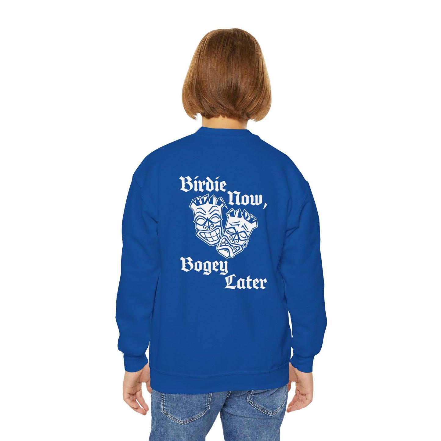 "Birdie Now, Bogey Later" Kids Crewneck Sweatshirt