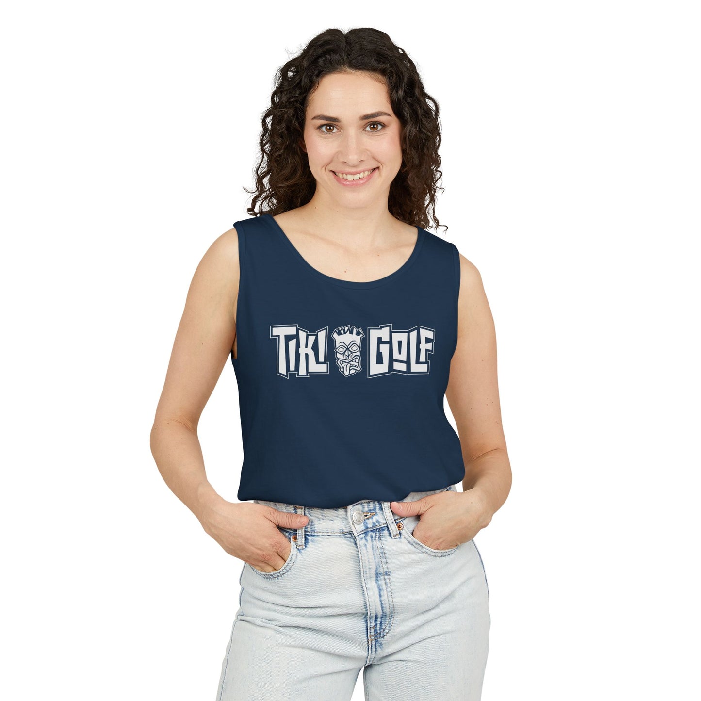 "Birdie Now, Bogey Later" Tiki Golf Tank Top