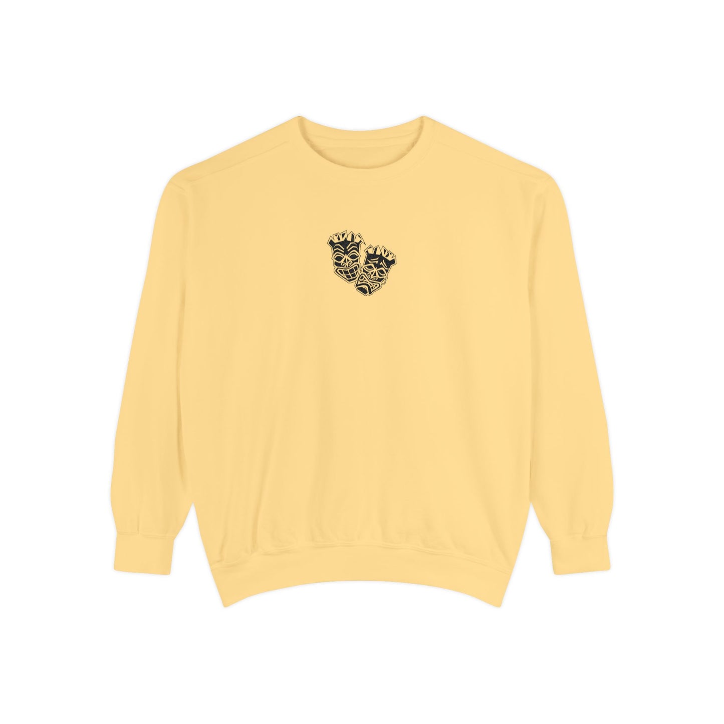 Now & Later Tiki Heads Embroidered Crewneck Sweatshirt