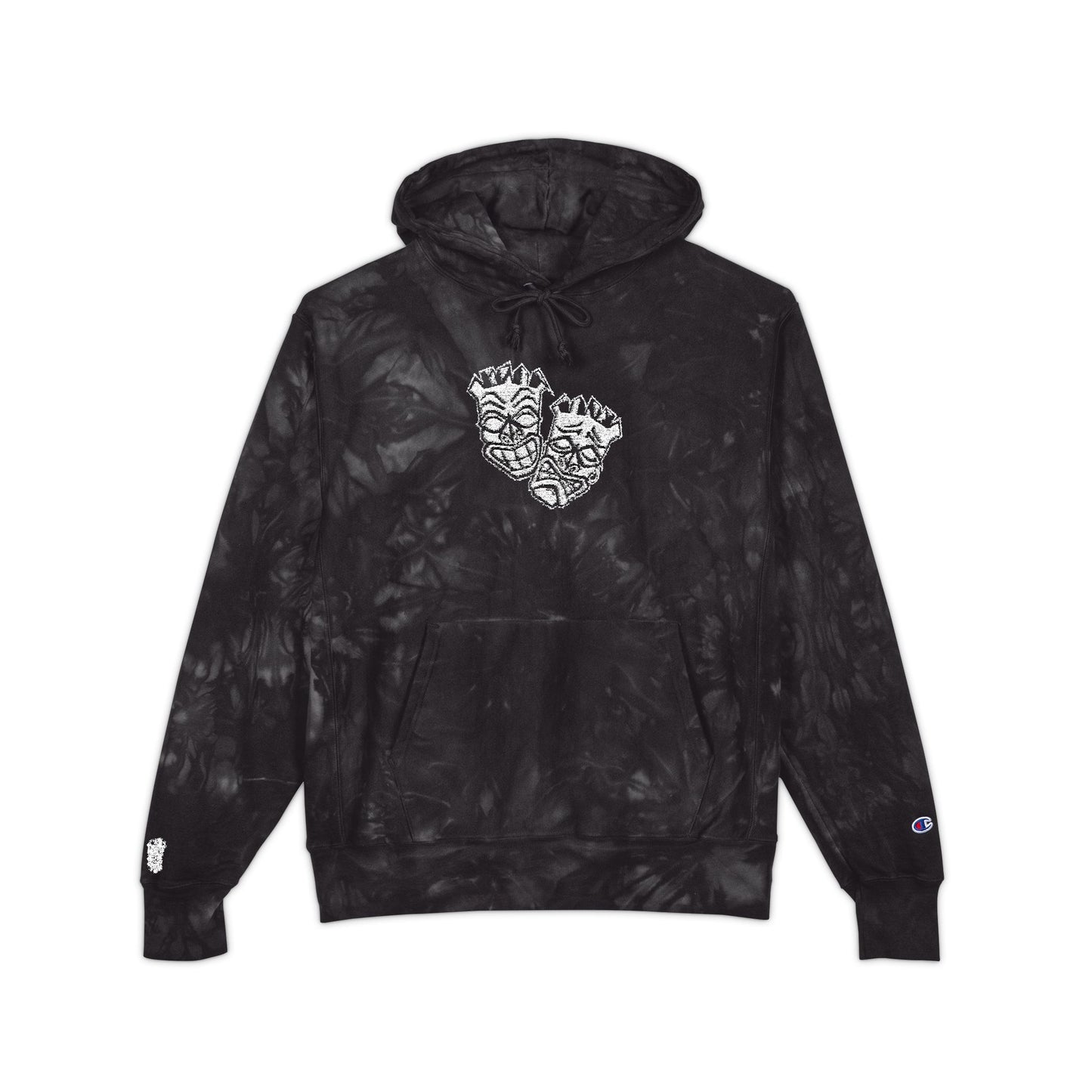 Now & Later Tiki Heads Embroidered Tie-Dye Hoodie