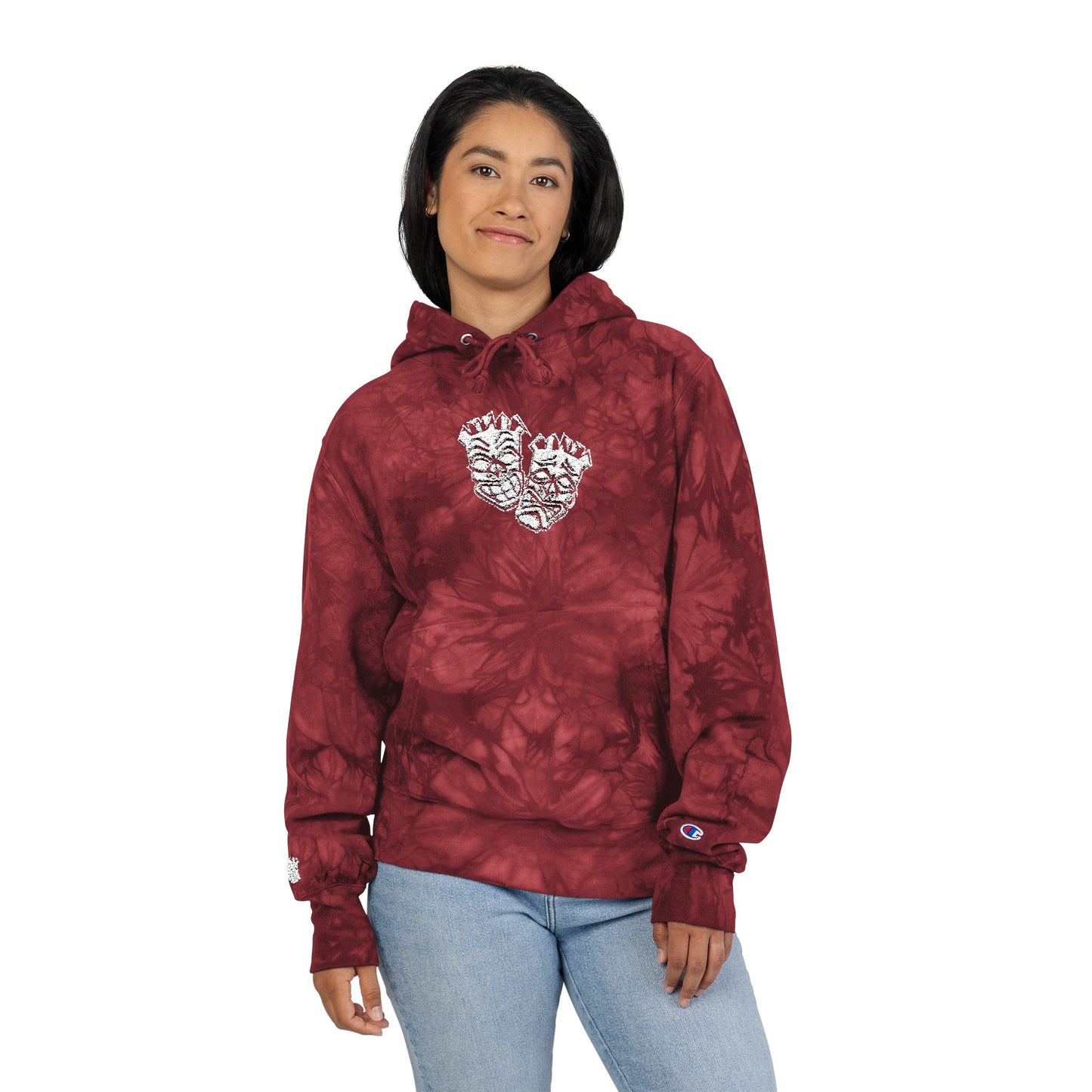Now & Later Tiki Heads Embroidered Tie-Dye Hoodie